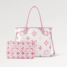 Condition: Like-New Inclusions: Dust Bag, Pochette Size: 11 in H x 12.2 in W x 5.5 in D Description: This is a rare Limited Edition Louis Vuitton By the Pool Monogram Giant Neverfull MM Tote in the color Rose Pink. This tote features a cream-color canvas with a pastel-color Giant Monogram pattern. The pattern on the handles and interior fescue a dense motif of Monogram Flowers inspired by the traditional azulejo ceramics of Portugal. Details: Creasing, hairline scratches on hardware from handling. Pink Louis Vuitton Bag, Pink Louis Vuitton, Limited Edition Louis Vuitton, Louis Vuitton Limited Edition, Louis Vuitton Pink, Cute Handbags, Monogram Pattern, Neverfull Mm, Girly Accessories