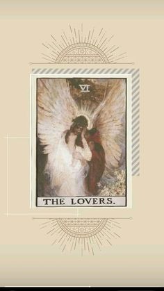 the lovers tarot card with an angel holding a baby in it's arms