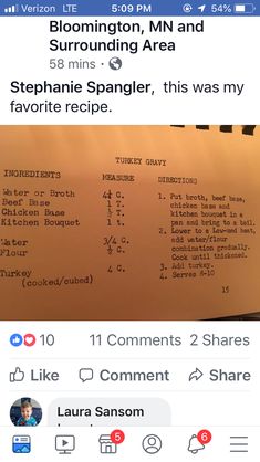 an image of someone's recipe on their iphone