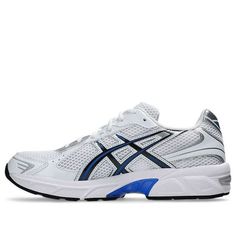 ASICS Gel-1130 Sneakers 'White Tuna Blue' 1201A256-119 Classic Summit White Sneakers For Sports, Blue Asics Sneakers For Light Sports, Asics Blue Sneakers For Light Sports, Blue Classic Breathable Sneakers, Classic White Running Shoes For Jogging, Classic White Running Shoes, Classic White Running Shoes For Light Sports, White Classic Running Shoes For Casual Use, Classic White Lace-up Running Shoes