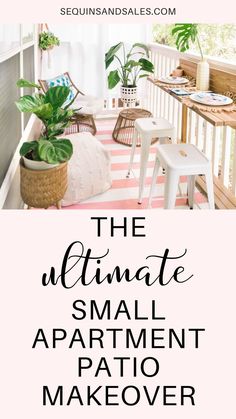 The Ultimate Small Apartment Patio Makeover Patio Decor Apartment, Space Hacks, Small Apartment Hacks, Patio Refresh, Patio Railing, Small Patio Decor, Patio Decor Ideas, Apartment Hacks, Summer Patio