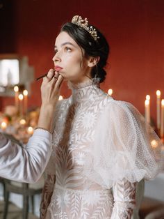 Helianthus juliet sleeve bridal gown with stylised sunflower embroidered silk organza bodice and ethereal tulle skirts. The exaggerated puff sleeves with tightly buttoned cuffs and feature keyhole back give this wedding dress a contemporary look alongside its vintage inspiration.  Photo by Céline Chuuon #highneckweddingdress #longsleeveweddingdress #modestbride #modestweddingdress #julietsleeve Silk Wedding Gown, Long Sleeve Embroidered Dress, Embroidered Wedding Dress, Luxury Vehicles, Sleeve Wedding Dress