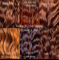 Red Recipes, Hair Dye Videos, Red Copper Hair Color, Hair Color Mahogany, Cinnamon Hair, Redken Hair Color, Colored Hair Tips, Redken Hair Products, Redken Color