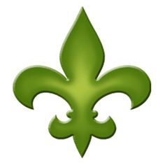 a green fleur de lis symbol on a white background