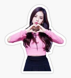 jisoo Sticker Totoro Art, Princess Paper Dolls, Kpop Diy, Love Heart Images, Green Sticker, Blackpink Members, Pink Photo