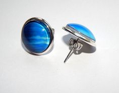 Surgical Stainless Steel 316L Bezel stud or dangle earrings 14 mm or 16mm diameter. No allergic Long lasting, durable, waterproof Maybe you want something special for you, your photo or inscription, I will gladly make your order. https://www.etsy.com/listing/602669841 Blue Round Plug Earrings As Gift, Blue Round Plug Earrings For Gift, Blue Plug Earrings For Gifts, Mercury Venus Earth Mars, Galaxy Accessories, Warrior Helmet, Planet Earrings, Pirate Skull, Dragon Necklace