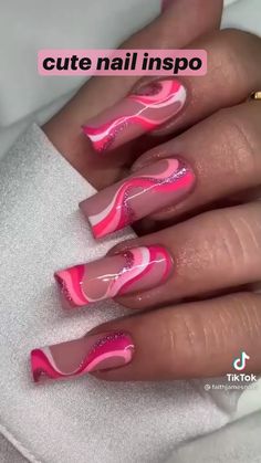 Nail Designs Tiktok, Nails Fucsia Hot Pink, Fall Acrylic, Amazing Nails, Edgy Nails, Nail Stuff