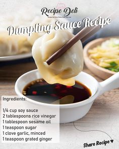 dumpling sauce recipe with chopsticks in a bowl