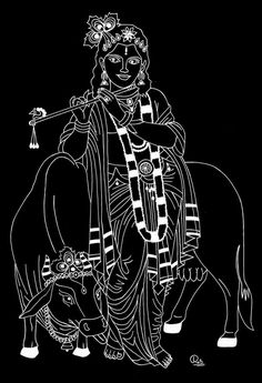 a black and white drawing of a person on a horse