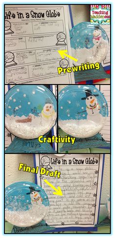 the snow globe is being displayed with instructions