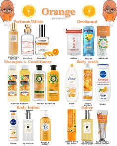 Citrus Body Care, Orange Scented Perfume, How To Smell Like Oranges, Signature Scent Ideas, Orange Skincare, Perfume Orange, Orange Perfume, Scent Combos