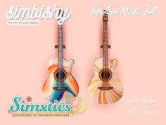 an image of two guitars that are on the cover of simlishy music set