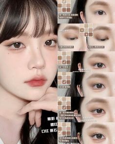 Douyin Matte Makeup, Chinese Monolid Makeup, How To Eye Makeup Step By Step, Chinese Eye Makeup Tutorial, Light Douyin Makeup, Douyin Makeup Step By Step, Chinese Makeup Tutorial Step By Step, Brown Douyin Makeup, Eye Makeup Tutorial Step By Step