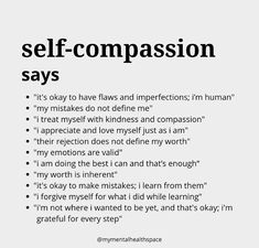 a poster with the words self - compassion says