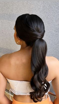 Prom Ponytail Hairstyles, Low Ponytail Hairstyles, Going Out Hairstyles, Quince Hairstyles, Homecoming Hairstyles Updos, Bridesmaid Hair Down, Homecoming Hair Down, Teen Hairstyles, Wedding Hairstyles For Long Hair