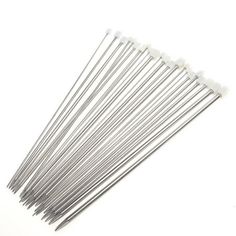 10 pairs of stainless steel knitting needles with white plastic tips for needleing and crochet