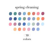 the cover of spring cleaning 30 colors, with an image of circles in different shades