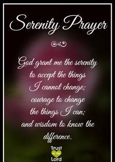 a poem with the words serenity prayer