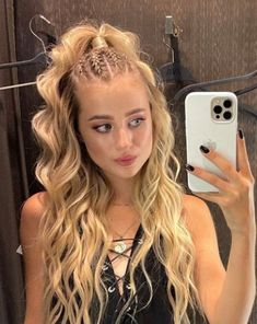 Women Trends 2023, Around Head Braid, Braids For Concerts, Long Hair Rave Styles, Hoco Hairstyles With Braids, Concert Braids Hairstyles, Under Braids Hairstyles, Bday Hairstyles Ideas Long Hair, Jazz Dance Hairstyles Dancers