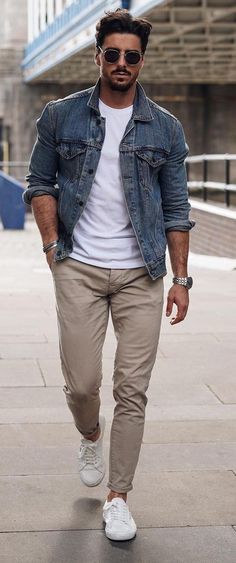 Mens Weekend Outfits, Denim Outfit Men, Casual Weekend Outfit, Spring Outfits Men