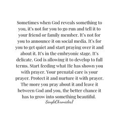 a poem written in black and white with the words sometimes when god reveals something to you, it's not for