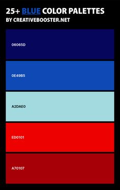 the color palettes for this website are blue, red, and black with different colors