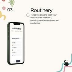 an advertisement with the text'routinery helps you plan and track your daily activities and habit