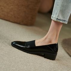 Chiko Desgracias Square Toe Block Heels Loafer