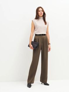 Mason Pant - Long | Reformation Workwear Capsule Wardrobe, Workwear Capsule, Chic Business Casual, High Waist Wide Leg Pants, Trouser Outfits, Business Casual Outfits, Fashion Editor