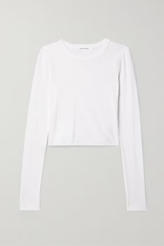 SLVRLAKE knows the cut and quality of foundational pieces are the determining factors of how often you'll wear them. This minimal white top has been made in Los Angeles from soft cotton-jersey for a slim fit and has a slightly cropped, unfinished hem. Quality Basics, Simplicity Fashion, Exclusive Dress, Fantasy Gowns, White Jersey, Baby Tee, Jeans Dress, Infant Tees, White Tops