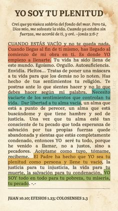 an old book with spanish text on the front and back cover, which reads yo soy tu plenitud