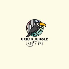 the logo for urban jungle cafe 7 bar, with a toucan on it