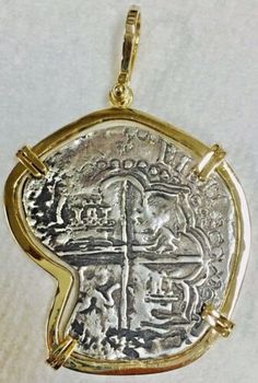 ATOCHA Coin Pendant 14k Gold Large w/ 8 Reale Silver Treasure Shipwreck Jewelry | eBay Gold Coin Jewelry, Gold Man, Ancient Coin Jewelry, Interesting Jewelry, Treasure Jewelry, Coin Design, Mens Gold Jewelry, Greek Coins, Metal Clay Jewelry