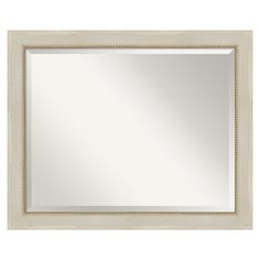 100% real wood mirror that is assembled by hand in the USA.. This mirror features premium glass for a clear, undistorted image and is finished with a beveled edge to give the glass a decorative touch.. Ready to hang vertically or horizontally - hanging hardware included.. The overall size of this wall mirror measures 32.25 x 26.25 inches, including the frame and its reflective area measures 28 x 22 inches.. The frame is 1-inch wide and stands 1.75-inch off the wall.. This mirror is finished with Country Bathroom Mirrors, Traditional Bathroom Mirrors, Rectangular Bathroom Mirror, Wood Wall Bathroom, Bathroom Vanity Wall, The Parthenon, Art Mirror, Vanity Wall Mirror, Wood Wall Mirror