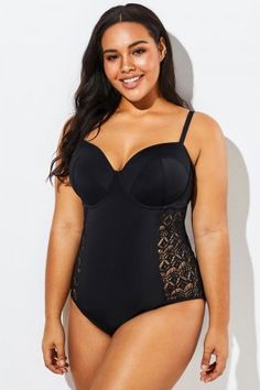 Underwire One Piece, Swimwear Plus Size, Plus Size One Piece, Cut Out One Piece, Cute Swimsuits, Plus Size Swimsuits, Stylish Plus, Fashion Gallery, Virtual Closet