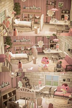 this is an image of a dollhouse with lots of furniture