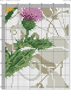 a cross stitch pattern with flowers on it