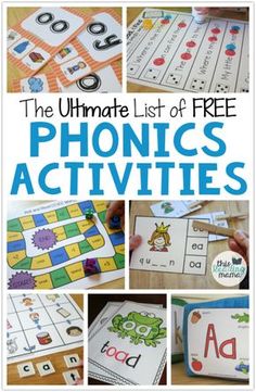 the ultimate list of free phonics activities for kids to learn and practice their letters