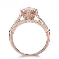 Welcome to Elegant Art Jewelry!  Stone: Morganite Stone Size:. 7mm×7mm Stone Weight:. 1.44ct Metal: 10k Rose Gold Gold Weight:. 2.2gram Side Stone: Natural Diamond Weight:. 0.10ct Personalization: 9K/14K/24K/GOLD/SILVER/PLATINUM/ROSE-GOLD/WHITE GOLD. (Contact me)  Morganite Ring, Morganite Cuff Ring, 10k RoSe Gold Ring, Round Shape Ring, Morganite Ring, Morganite Engagement, Open Design Ring, Morganite Round, Morganite Natural, Pink Morganite, Pink Gemstone, Gemstone Ring  All items come in a be Formal Morganite Rings In Pink Gold, Morganite Pink Gold Rings For Formal Occasions, Formal Pink Gold Morganite Rings, Formal Morganite Pink Gold Rings, Classic Morganite Diamond Ring With Round Cut, Morganite Ring With Prong Setting For Formal Occasions, Formal Morganite Rings With Prong Setting, Rose Gold Morganite Ring With Center Stone, Formal Morganite Ring With Prong Setting