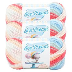 ice cream yarn on a white background