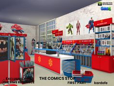 an image of a comic store that is in the process of being opened for business