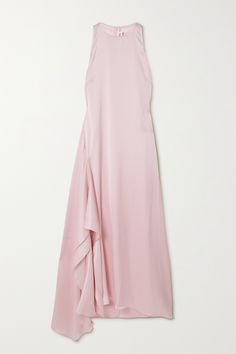 JW Anderson's maxi dress makes getting ready for evening events so easy. It's made from duchesse-satin and has a draped panel along one side that falls to an asymmetric hem. Complement the soft baby-pink shade with silver accessories. Drape Panel, Pink Shade, Satin Maxi, Jw Anderson, Satin Maxi Dress, Pink Maxi Dress, Silver Accessories, Soft Baby, Asymmetric Hem