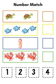 the number match worksheet for children to learn numbers