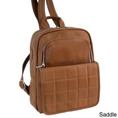 Zip opening to lined main compartment, inside padded compartment for tablet or small laptop (9.5 L x 12?H). Front u-zip pocket and flap quilted pocket with magnetic closure. Additional back zippered compartment, top handle and adjustable backpack straps. Size: 1 size. Color: Brown. Gender: female. Age Group: adult. Material: leather. Quilted Backpack For Everyday Use, Everyday Quilted Standard Backpack, Quilted Leather Backpack For Everyday Use, Quilted On-the-go Backpack, Quilted Pocket, Red Laptop, Backpack Reviews, Small Laptop, Quilted Backpack