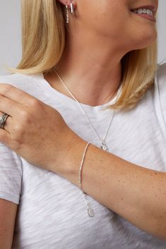 Introducing the Kate Collection - a range of timeless and sophisticated pieces inspired by the classic style of influencer Kate Bryan. Featuring our thinnest rope chain yet, we bring you the Kate Bracelet. Truly a classic design, she can be stacked with any bracelet but also looks beautiful as a standalone piece. STYLING TIP: For a curated classic look, make it a set with the Kate Chain. Sterling silver 2.5mm chain width Available in 4 lengths 5.5" plus 1.5" extender 6.5" plus 1.5" extender 7.5" Kate Bryan, Sterling Silver Bracelet, Pendant Bracelet, Rope Chain, Chain Pendants, Ring Bracelet, Silver Bracelets, Sterling Silver Bracelets, Classic Looks