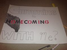 a sign with writing on it that says cumnnis to home coming with me?