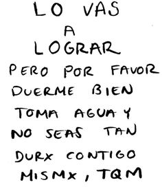 a handwritten poem written in black ink on white paper with the words,'lo vas la logar pero por