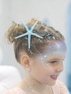 Mermaid Makeup Kids, Mermaid Crown Kids, Mermaid Makeup For Kids, Mermaid Hairstyles For Kids, Starfish Costume, Mermaid Hairstyles, Mermaid Hair Clip, Festival Braid, Costume Mermaid