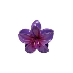 Inspired by the plumeria flower, the super bloom hair clip represents love and new beginnings. Effortless yet playful, this claw clip is is the slightly smaller sister to our original Super Bloom clip. Designed for half-up-half-down looks and finer hair. • Color: Grape Soda • Dimensions: 2 1/2" Plumeria Claw Clip • Imported• Copyrighted Design Plumeria Clip, Purple Hair Accessories, Bloom Hair, Flower Claw Clip, Super Bloom, Emi Jay, Custom Gift Cards, Grape Soda, Jewelry Accessories Ideas