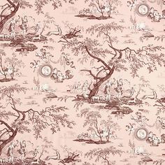 a wallpaper with an image of people and animals in the woods, on a light pink background